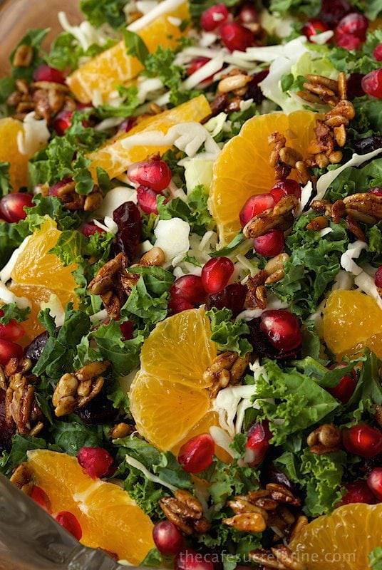 Kale and Clementine Salad - Fresh, vibrant, healthy and super delicious! A seasonal salad with tricks to convert even the most ardent kale critics into big time fans!