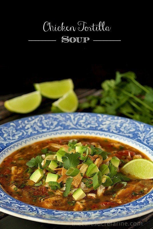 Chicken Tortilla Soup - oh man, this is one of our favorite soups of all time. We gobble up a pot of this in no time flat! But that's okay cause it's super healthy and loaded with good stuff! 