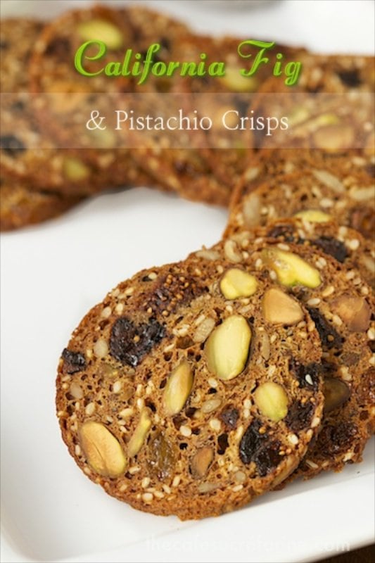 Fig and Pistachio Crisps - these delicious crackers are just like the ones you buy (for a fortune) at the gourmet markets. You can make them at home for pennies!