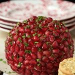 Pomegranate, Parsley and Pecan Cheeseball - light, fresh and fun - with a smidgen of garlic, a bit of fine lemon zest and lots of fresh herbs. It's gorgeous too and tends to make jaws drop!