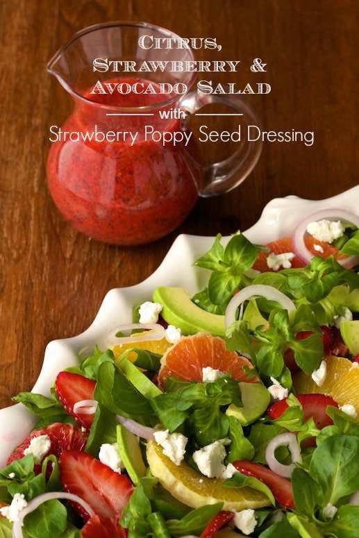 Citrus, Strawberry and Avocado Salad with Strawberry Poppy Seed Dressing - it's bright, fresh, healthy and beautiful - always a winner!