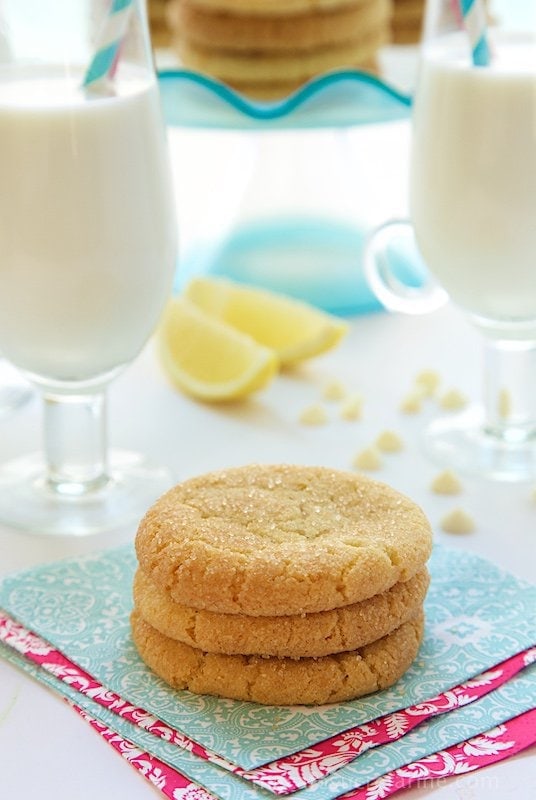 Lemon and White Chocolate Sugar Cookies - my husband says I should "charge admission" for this cookie recipe. They are really, really good with crisp, edges, chewy centers and lots of bright, lemon flavor! 