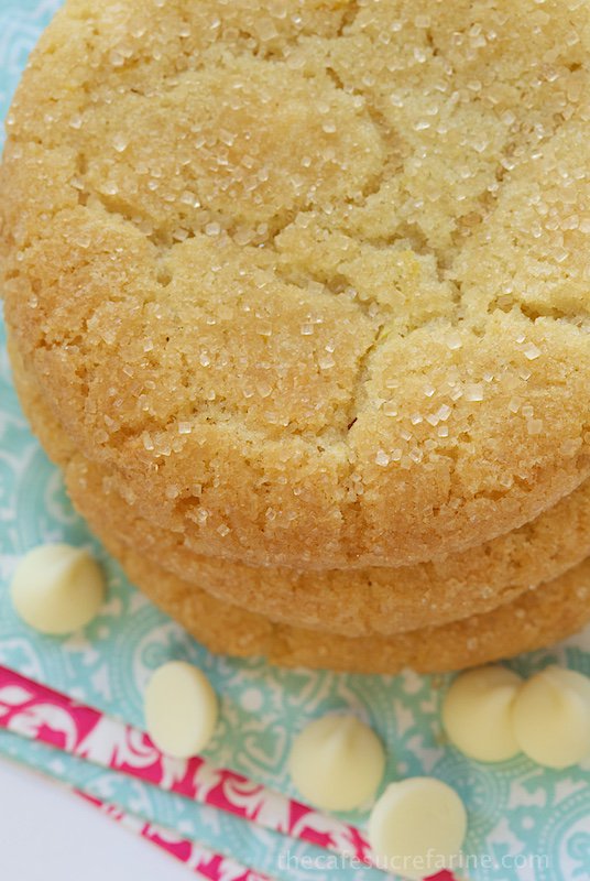 Lemon and White Chocolate Sugar Cookies - my husband says I should "charge admission" for this cookie recipe. They are really, really good with crisp, edges, chewy centers and lots of bright, lemon flavor! 