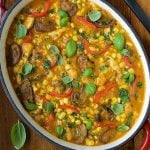 Roasted Corn and Chicken Coconut Curry - with lots of fresh, healthy veggies and crazy good flavor this curry is on our top recipe list!