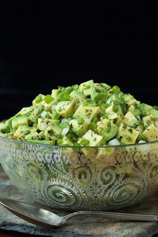 Avocado Salsa - kind of like a grown up guacamole. Loaded with delicious fresh flavor and texture, the fabulous avocados really shine!
