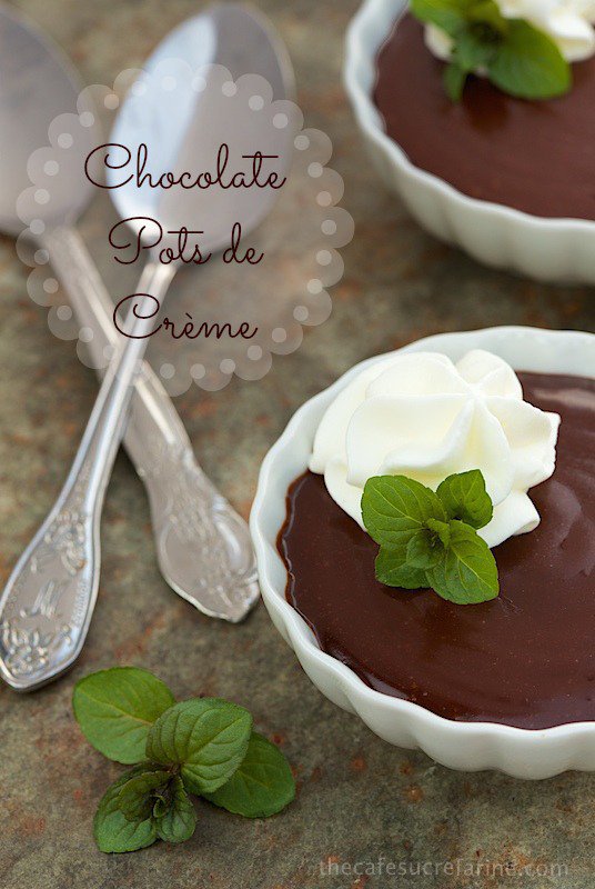 Chocolate Pots de Crème - A rich, decadent, French-inspired chocolate dessert for all seasons. Chocolate Pots de Crème is quick and easy to make in 10 minutes.