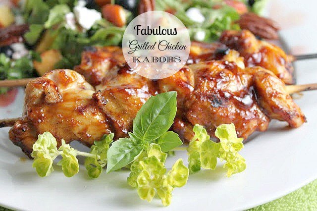 Chicken Kabobs - definitely one of our favorite grilled chicken recipes EVER! There is a secret ingredient included that you wouldn't expect, and it makes the chicken so moist and full of flavor! You'd never believe you're eating breast meat, which always tends to dry out on the grill! www.thecafesucrefarine.com