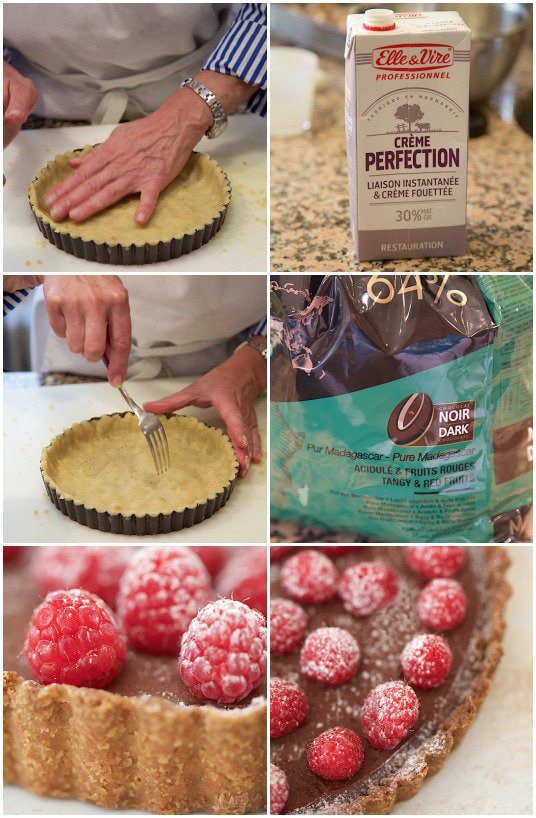 Photo collage of making a brown butter tart crust