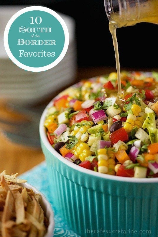  Mexican Chopped Salad - it honestly doesn't get much fresher or more delicious than this salad. Mexican entrees can be kind of heavy and this beautiful salad is a really nice way to lighten things up and add lots of healthy veggies.