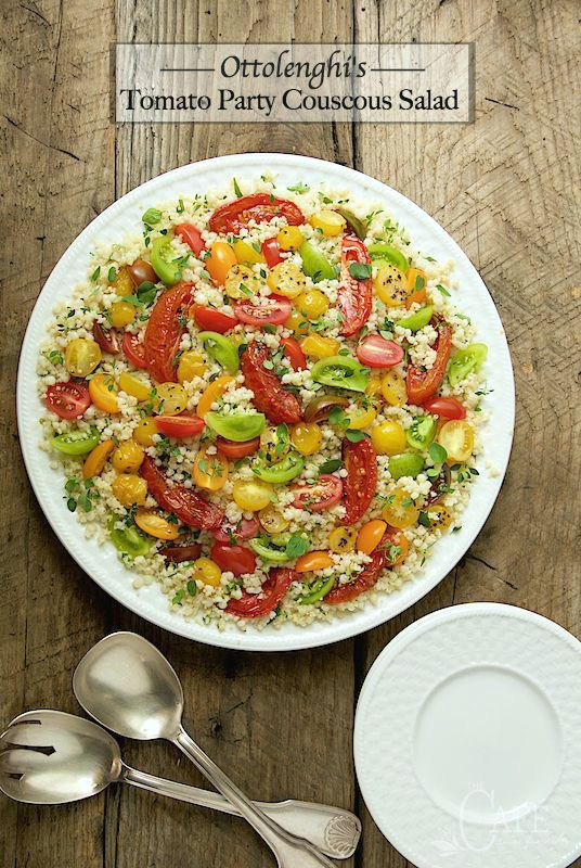 Ottolenghi's Tomato Party Couscous Salad - quintessentially summer, this fun pasta salad is delicious, healthy and make-ahead. It's perfect for pot lucks, parties and picnics. www.thecafesucrefarine.com