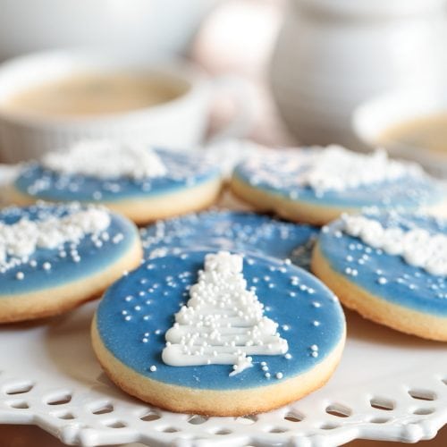 Winter landscape cookie template and tutorial