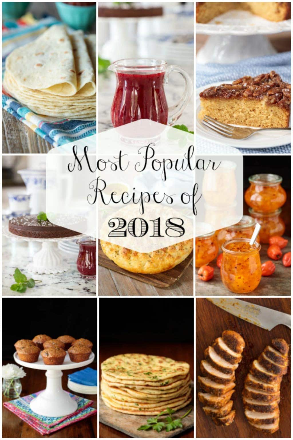 Collage of the most popular recipes of 2018