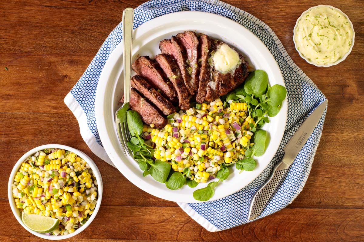 Perfectly Grilled Steak with Garlic Lime Butter