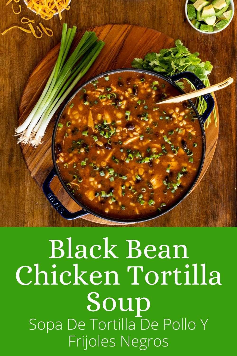 Black Bean Chicken Tortilla Soup (Sopa De Tortilla De Pollo Y Frijoles Negros)