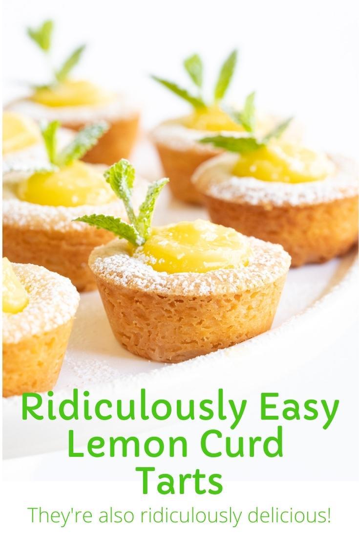Ridiculously Easy Lemon Curd Shortbread Tarts