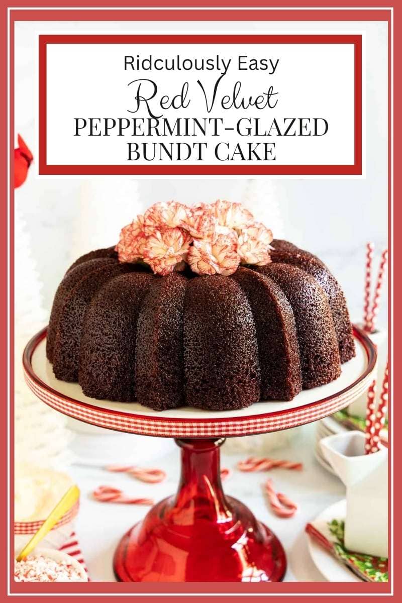 Ridiculously Easy Peppermint-Glazed Red Velvet Bundt Cake