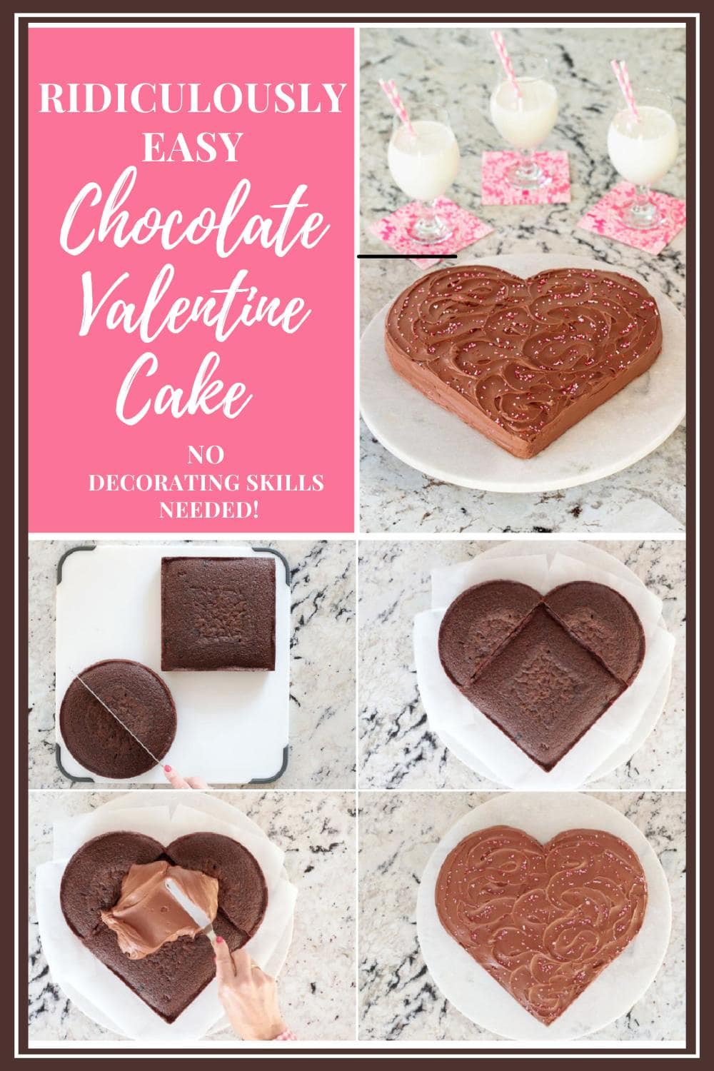 Ridiculously Easy Chocolate Valentine Cake (One-Bowl, No-Mixer)