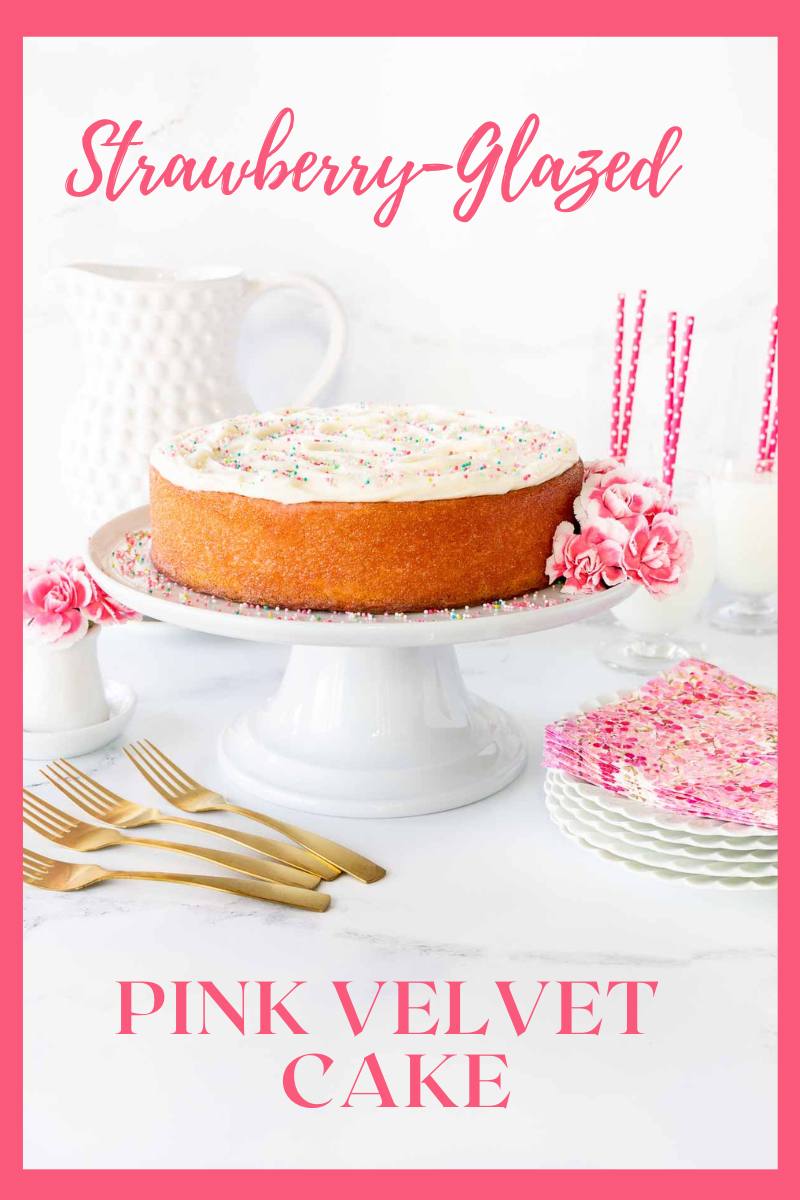 Strawberry-Glazed Pink Velvet Cake with Almond Butter Cream
