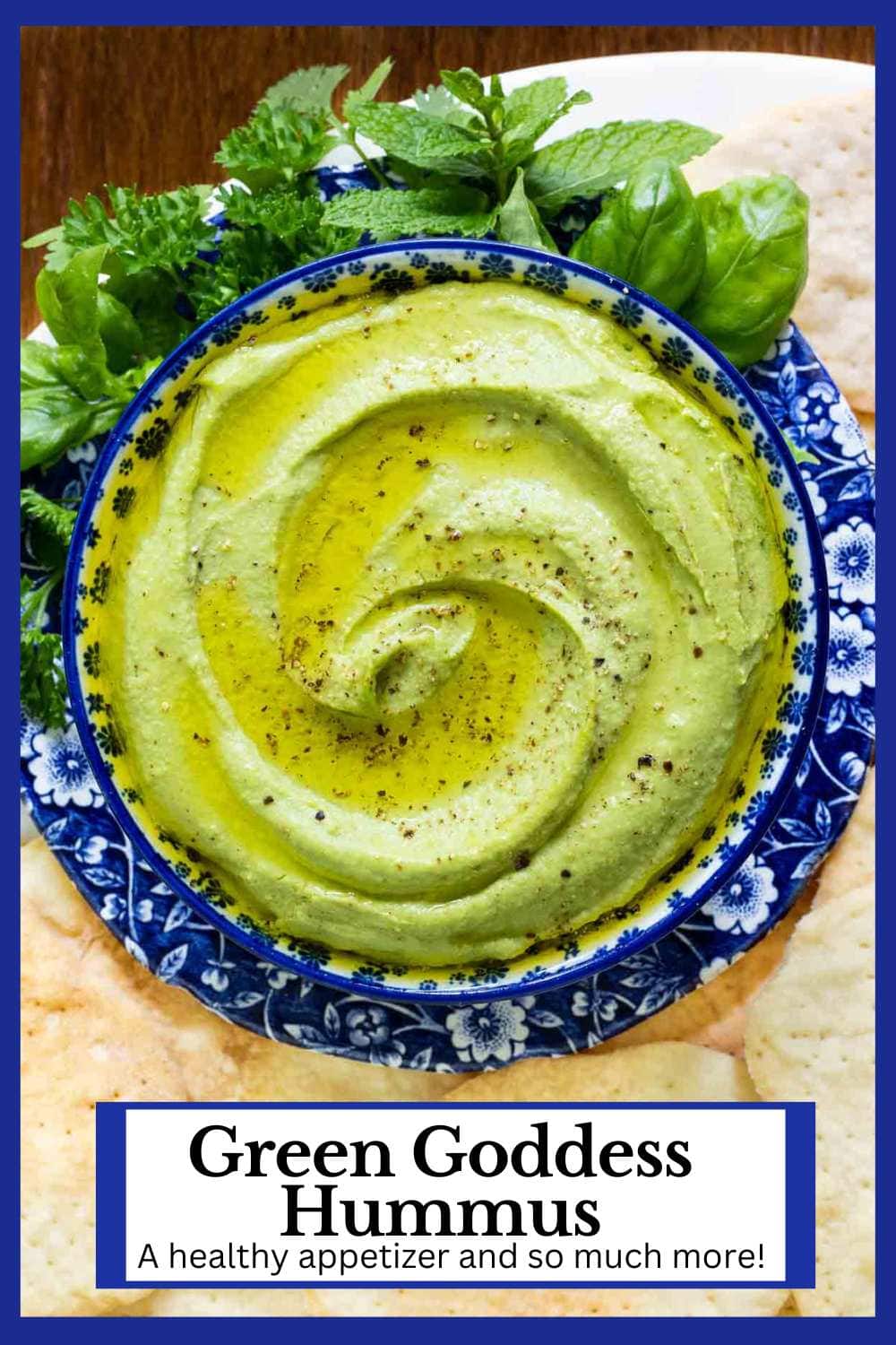 Green Goddess Hummus (with free printable labels for gifting)