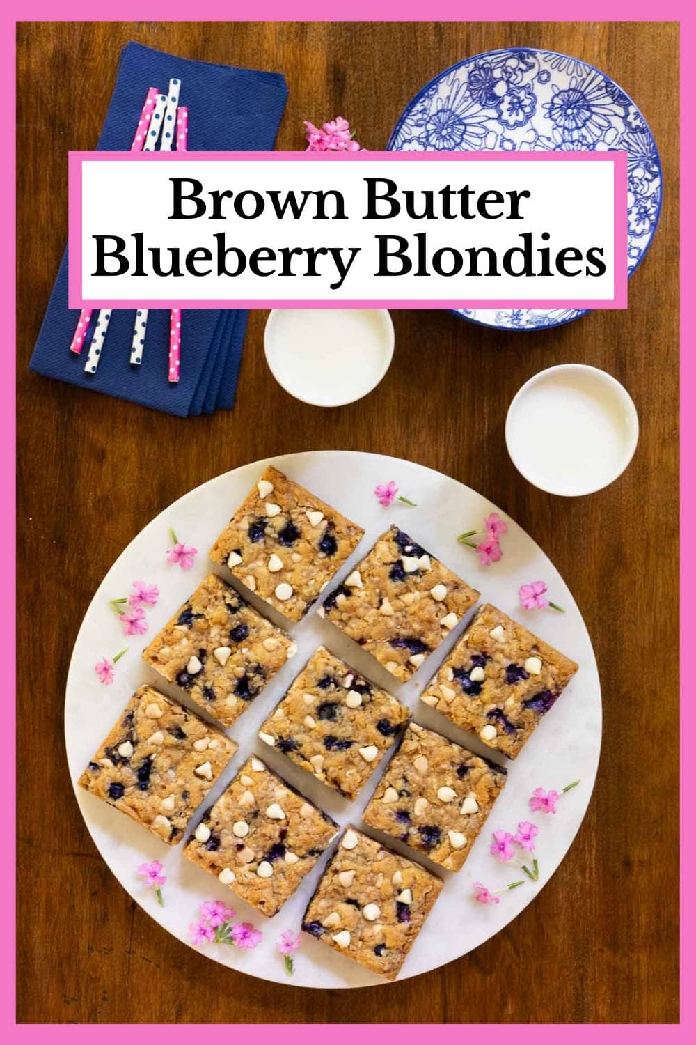 Brown Butter Blueberry Blondies