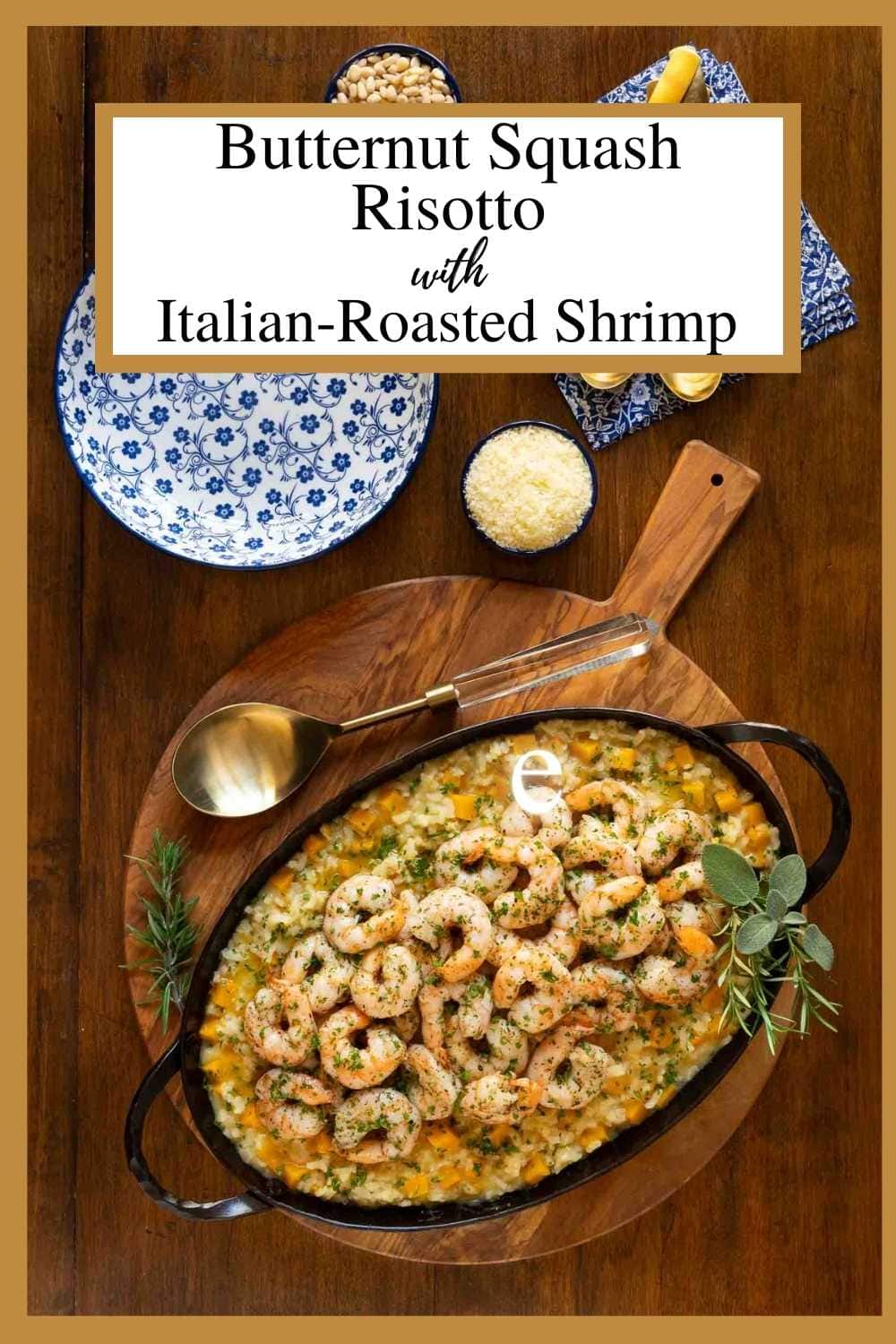 No-Fuss Butternut Squash Risotto with Italian Roasted Shrimp