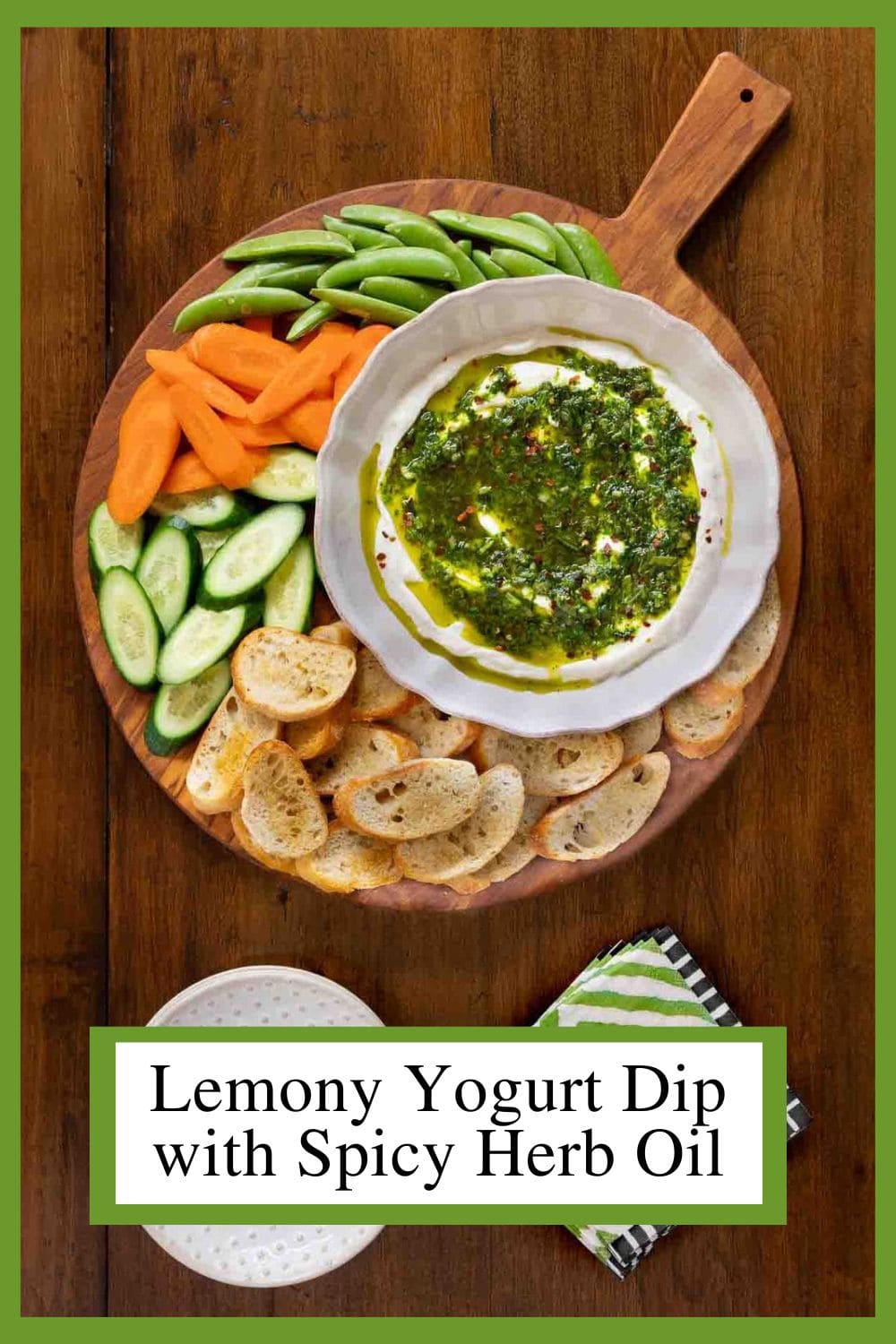 Lemony Yogurt Dip with Spicy Herb Oil