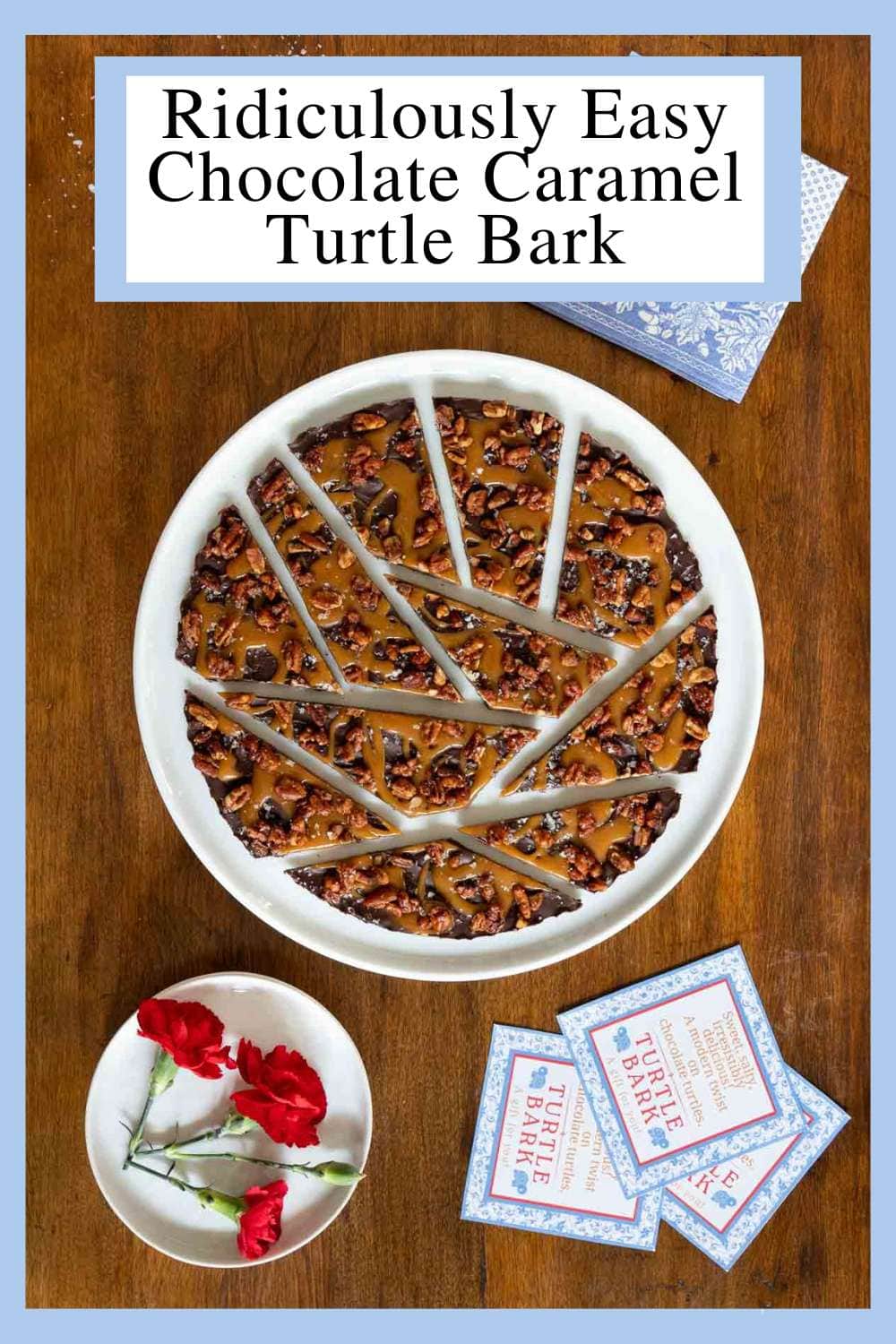 Ridiculously Easy Chocolate Caramel Turtle Bark