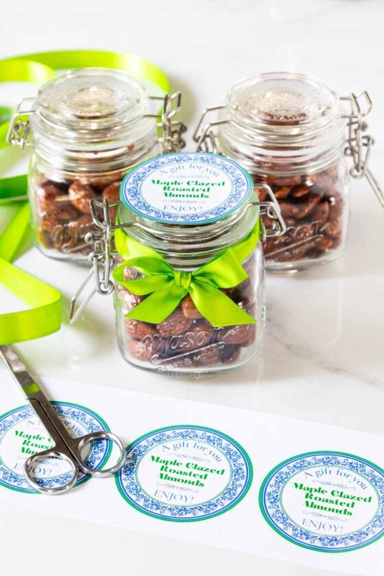 Ridiculously Easy Maple-Glazed Roasted Almonds (with free printable ...