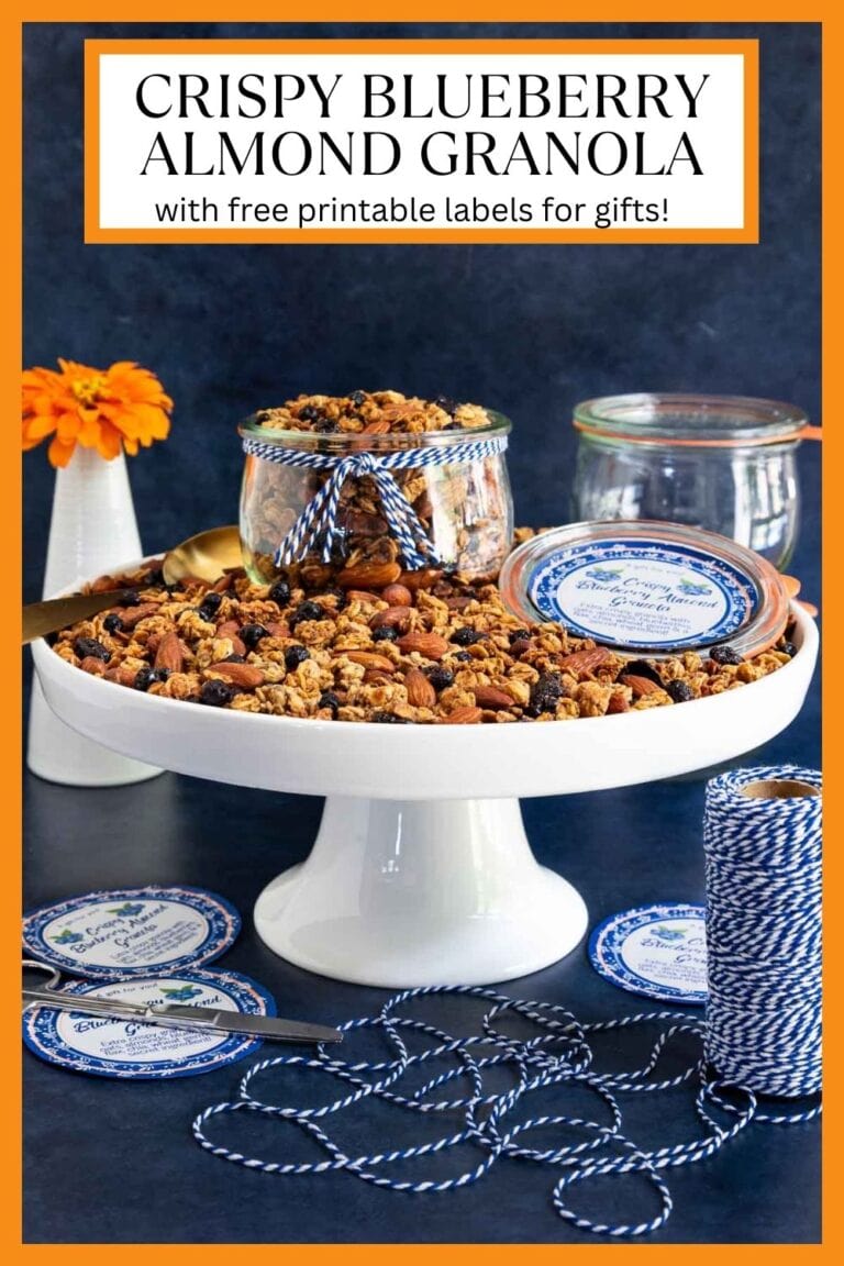 Crispy Blueberry Almond Granola (free printable labels for gifts) - The ...