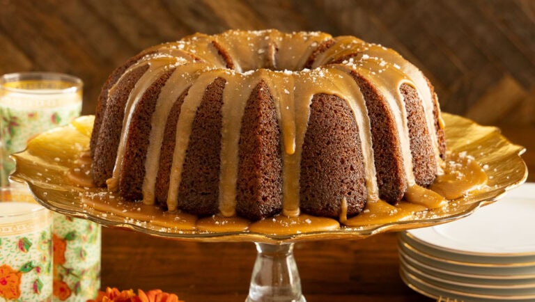 Sweet Potato Pound Cake with Salted Caramel Icing