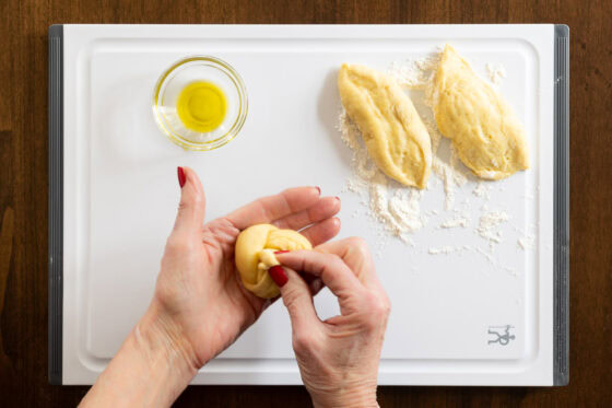 continued- how to tie a challah roll, almost finished