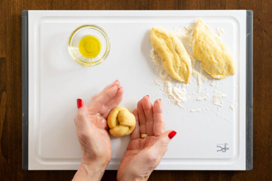 continued- how to tie a challah roll, done!