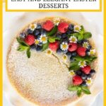 Crustless Lemon Tart garnished with fresh fruit.