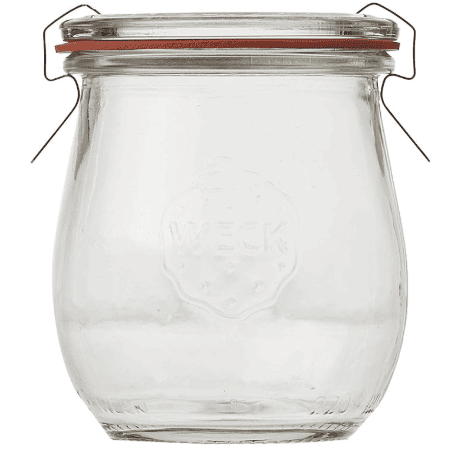 Mini Tulip Jelly Jar with Glass Lid and 2 sliver clamps.