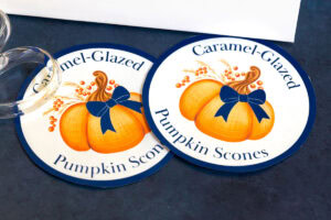 custom labels for pumpkin scones