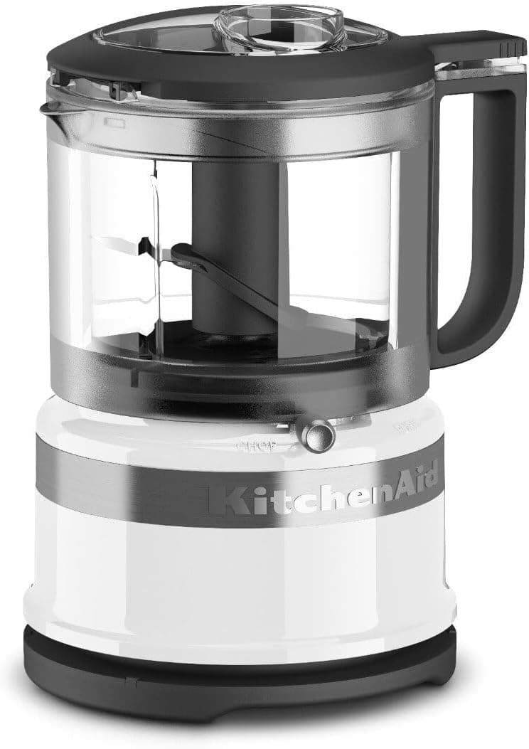 Small black and white kitchen aid food processor