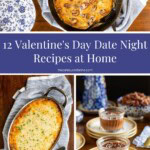Collage of date night recipes for Valentine's Day