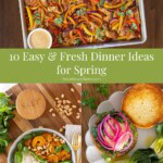 Collage of easy dinner ideas