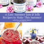 Collage of summer jams and jellies