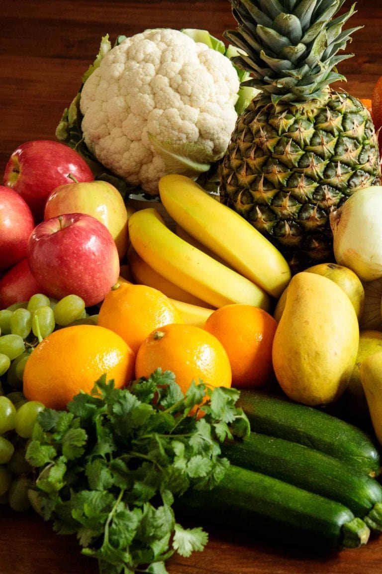 Vertical picture of fresh produce from Aldi