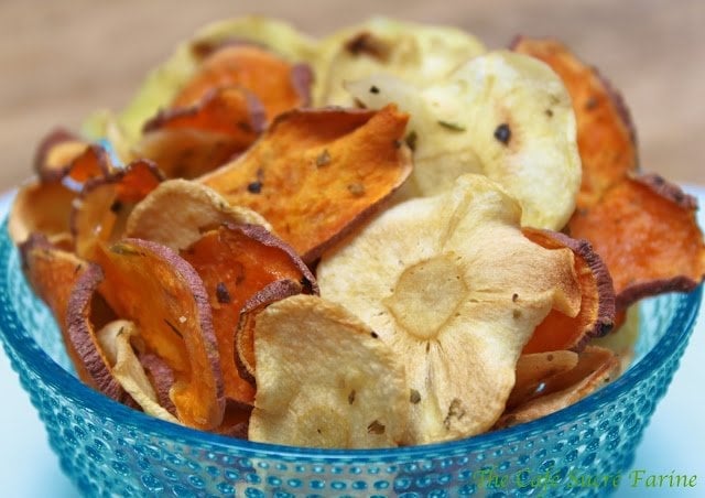 Sweet Potato and Parsnip Chips - healthy, delicious and you won't believe how easy they are! Made in the microwave!!