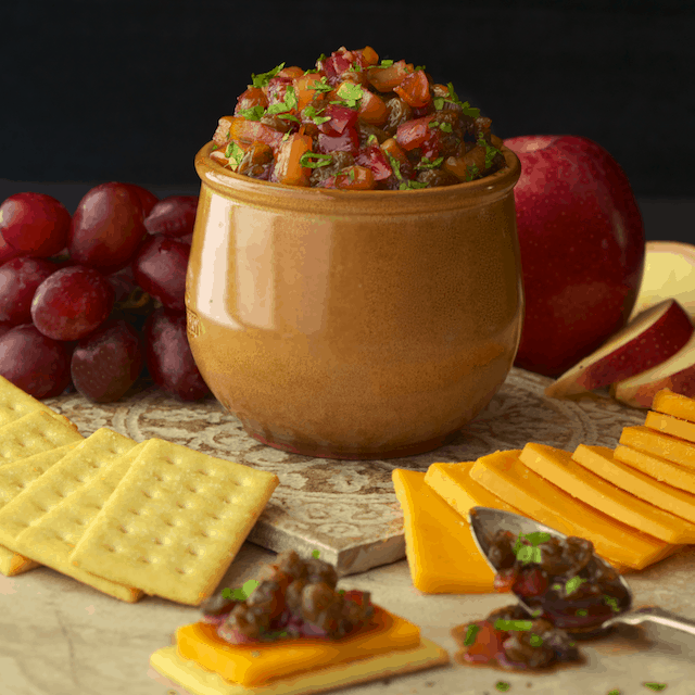 Apple and Pear Chutney - a delicious condiment that comes together quickly. Serve it with crackers, cheese, in paninis or grilled sandwiches and it makes a great side to grilled or roasted pork.