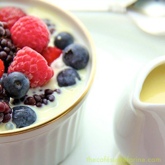 Chilled Berries with White Hot Chocolate Sauce - thecafesucrefarine.com
