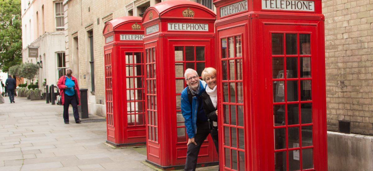 Photo of three British classic red phone booths on the Covent Garden Apple Store Photo Walk.