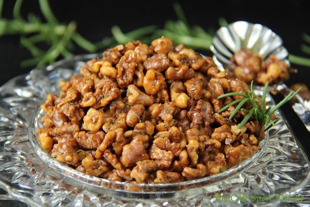Rosemary-Roasted Honey Walnuts - sweet and salty with a delicious hint of rosemary.