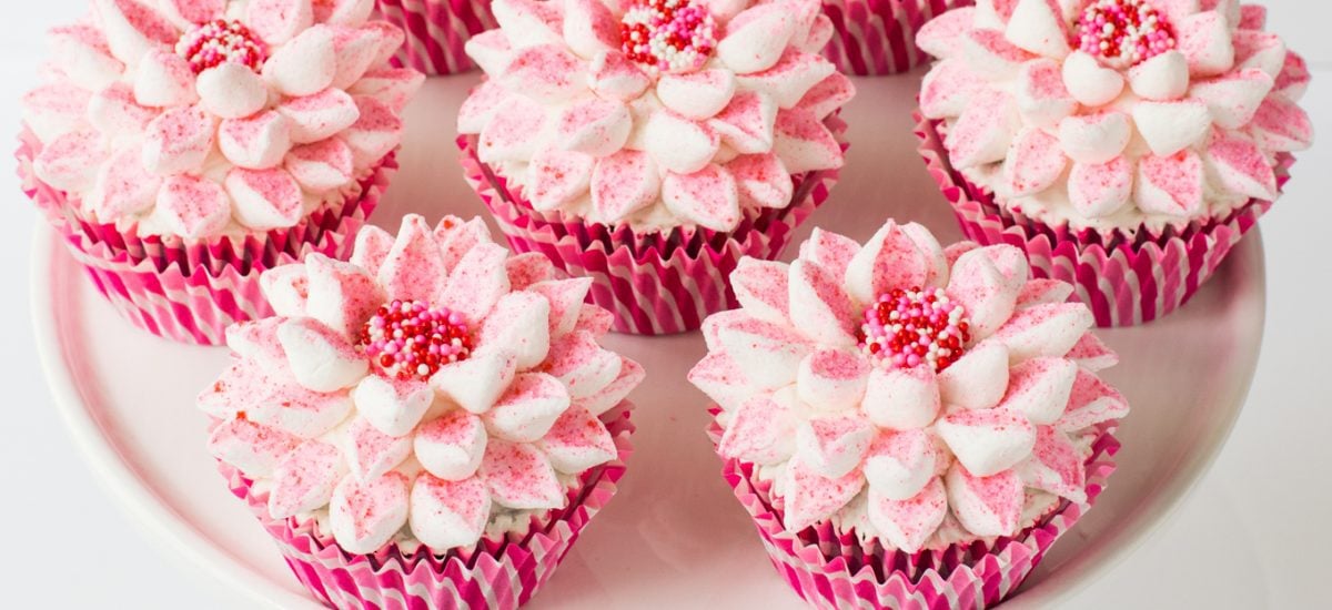 Easiest Best Ever Chocolate Cupcakes - the name says it all, and the marshmallow flower decorating technique makes them perfect for parties and celebrations! thecafesucrefarine.com