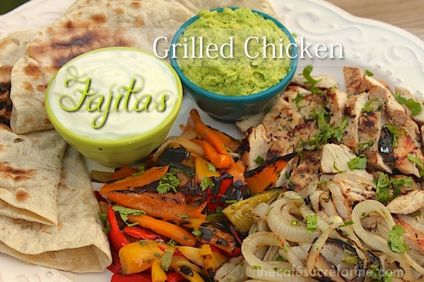 Photo of a plate of Grilled Chicken Fajitas.