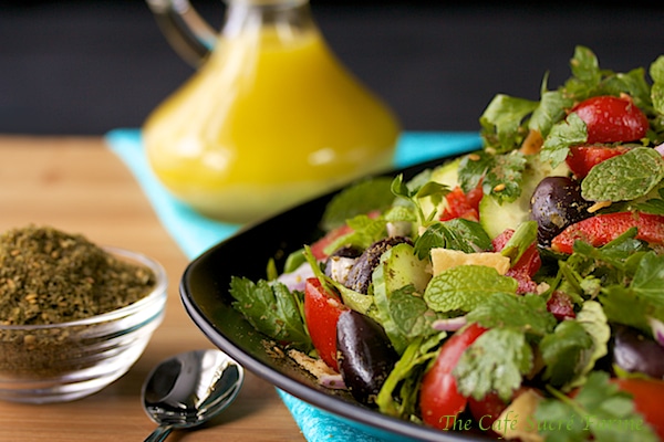 Fattoush - this Middle Eastern Salad is not only vibrant and bursting with fresh flavor, it's also healthy, lean and a delicious way to get ready for the upcoming swimsuit season.