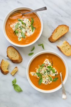 Fresh Tomato Basil Soup - there's nothing quite like tomato soup made from fresh tomatoes. Once you try it, you'll never want it any other way!