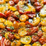 Garlic and Herb Roasted Tomatoes - these incredibly flavorful roasted tomatoes are wonderful in salads, pasta dish on pizzas, sandwiches, etc.